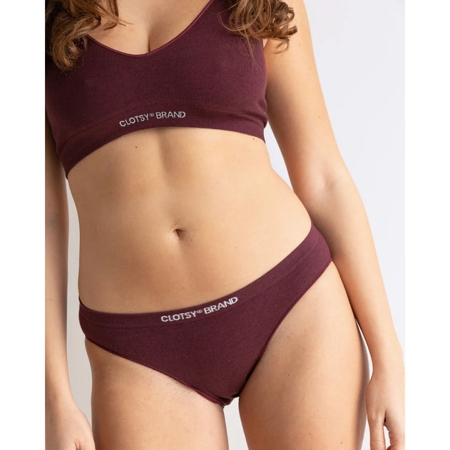 Clotsy Brand Thong Slip Burgundy