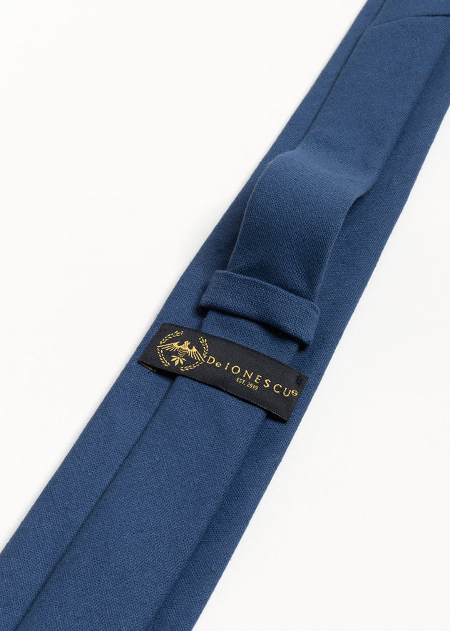 The 100% Linen Tie Ocean Blue