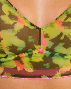 Mesh Balconette Olive Abstract Floral