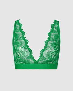 Kanten Plunge Bralette Green Ivy