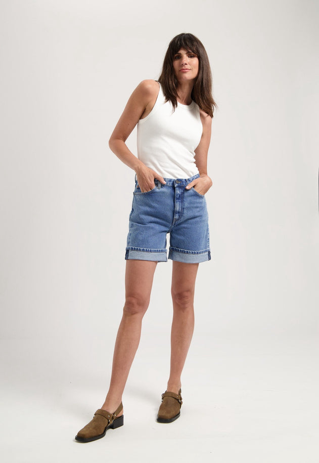 Luna Mid Denim Shorts Stone Vintage