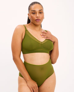 Mesh Support Bra Olive