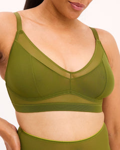 Mesh Support Bra Olive