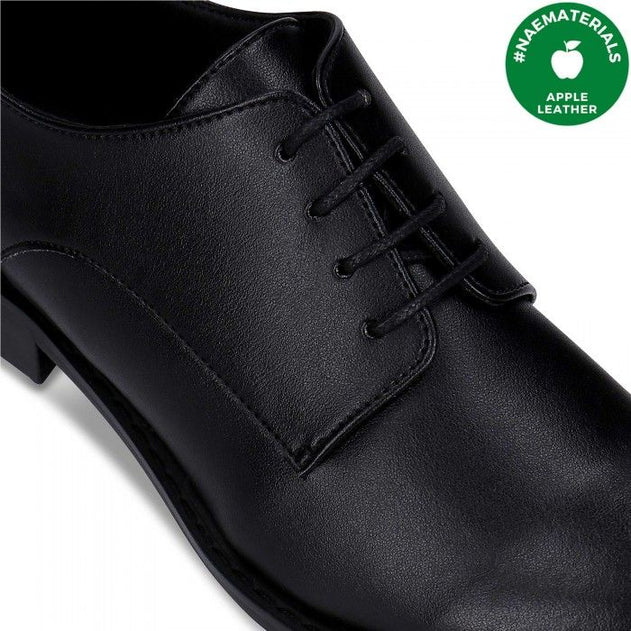 Obe Zwart Vegan Derby Schoenen Plat