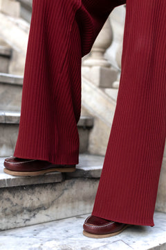 Vera Ribbed Pants Burgundy