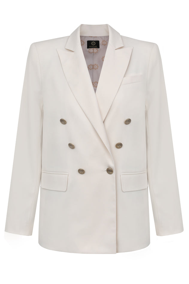 Double-Breasted Blazer Ecru