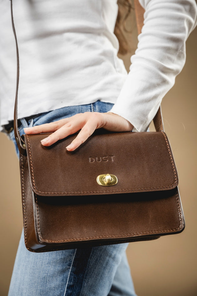 Santa Fe Leren Crossbodytas Donkerbruin