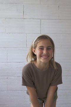 Kids' Haco Waffle Oversized T-Shirt Brown