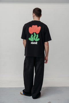 Tulip Print T-Shirt Black