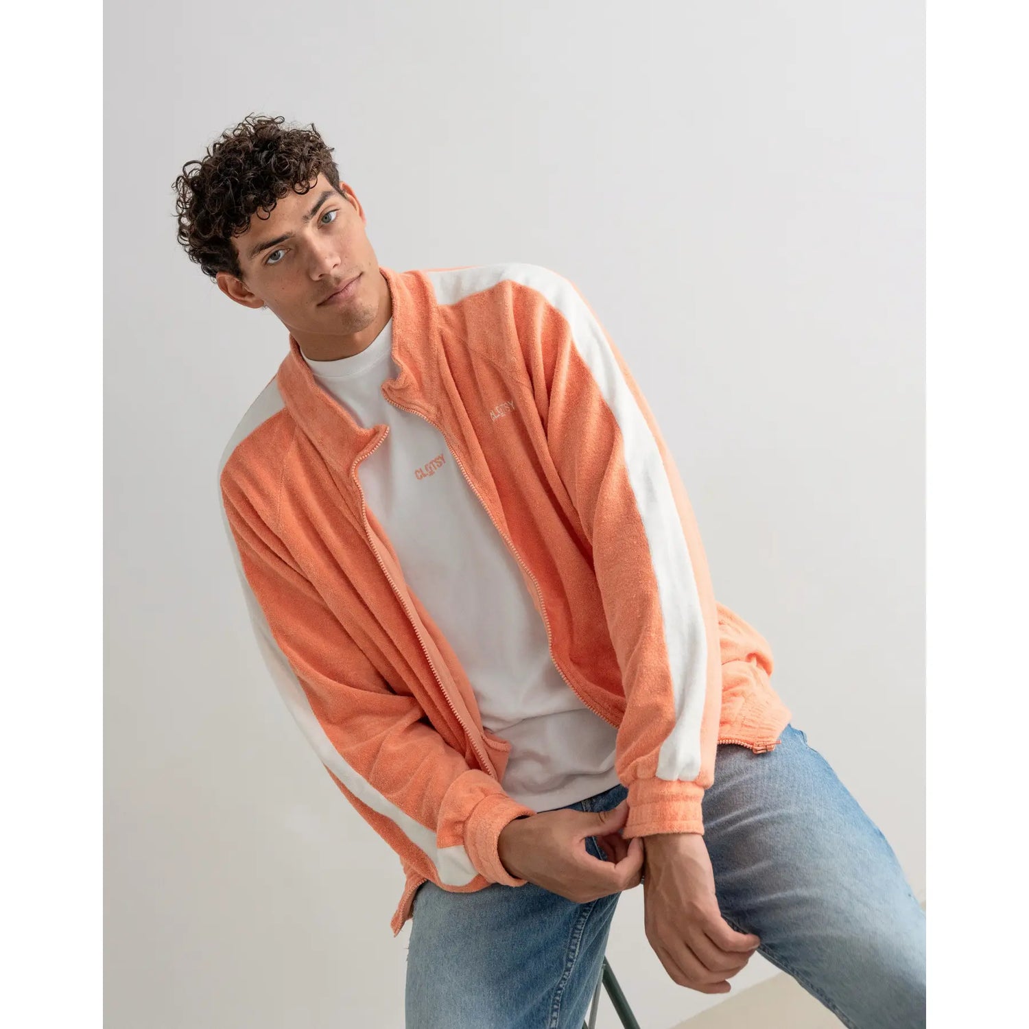 Ohne X Clotsy Unisex Track Jas Apricot