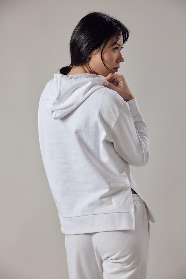 Women's Hoodie Sweatshirt With Side Slits