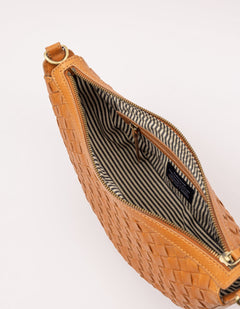 Leo Bag Woven Soft Grain Leather Wild Oak