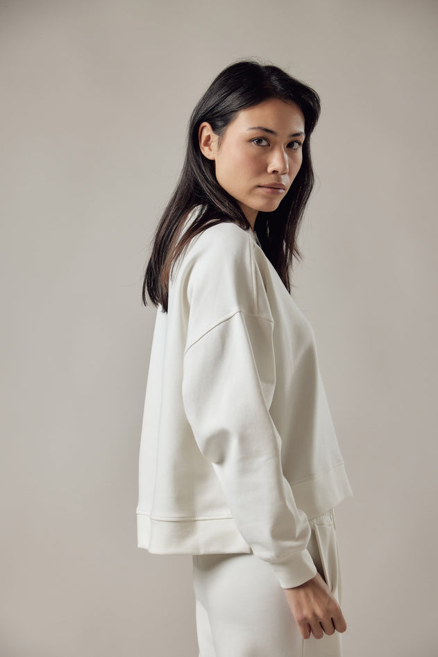 Loose Fit Crewneck Interlock Sweatshirt