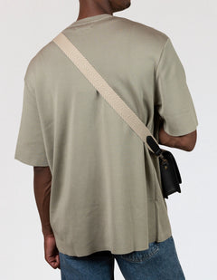 Herringbone Tasriem Zand & Zwart, Vegan Uppeal™