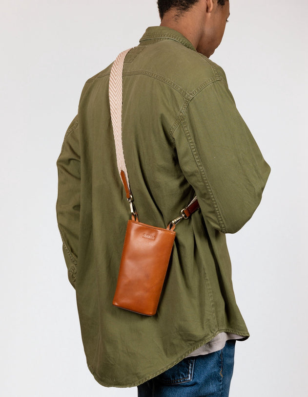 Herringbone Tasriem Zand & Cognac