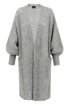 Mohair Alpaca Long Cardigan Grey