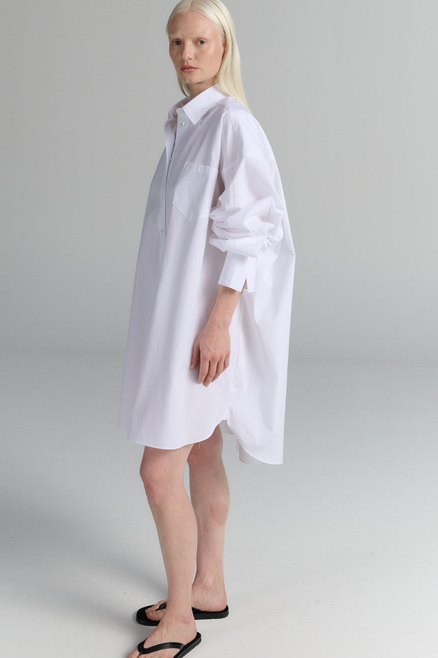 Rhea Shirt Dress White