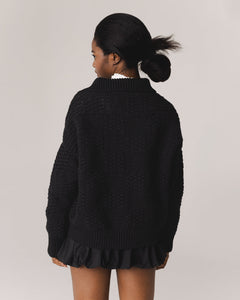 Prietema Crochet Cotton Jacket Black