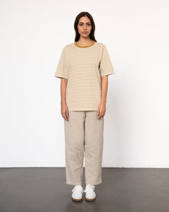 Unisex Striped T-Shirt Caramel/White