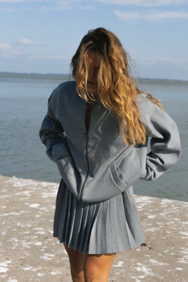 Onda Merino Bomber Jacket Light Grey