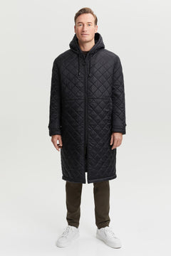 Pentti Water & Wind Repellent Quilted Parka Coat Black