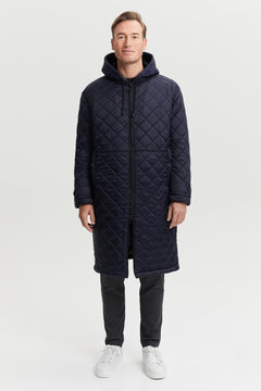 Pentti Water & Wind Repellent Quilted Parka Coat Blue