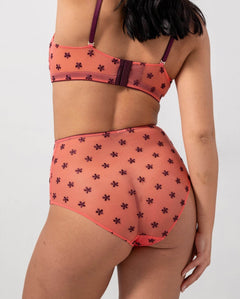 Mesh Highwaist Briefs Coral/Cherry