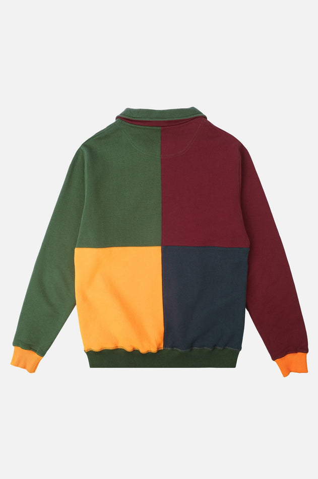 Heren Color Block Half Zip Sweater Harlequin