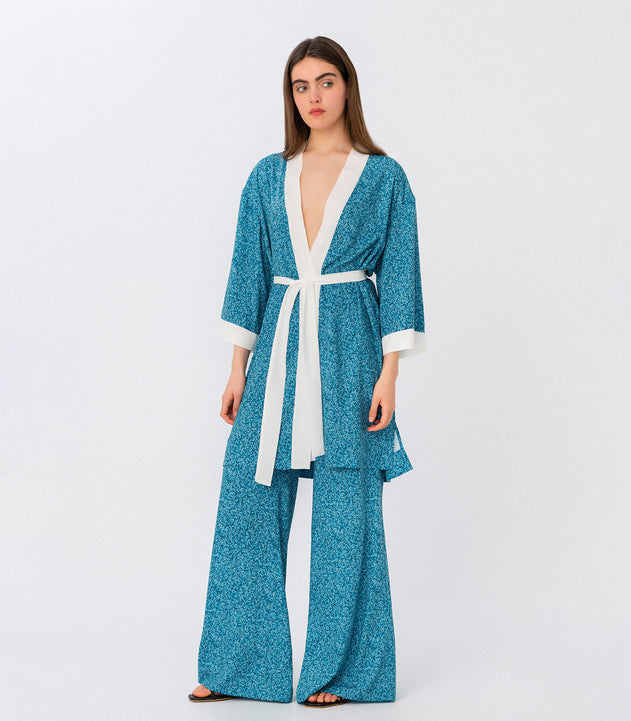 Melissani Print Kimono Blue