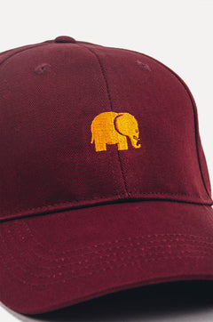 6 Panel Cap Wijnrood