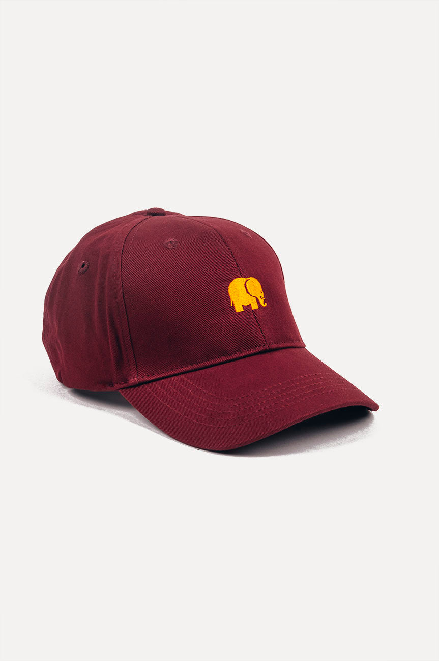 6 Panel Cap Wijnrood