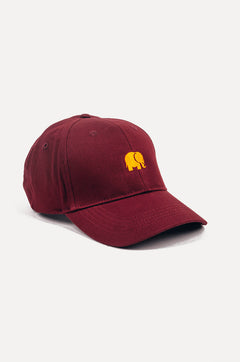 6 Panel Cap Wijnrood