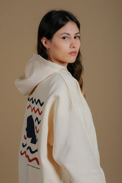 Dames Explanada Organic Oversized Hoodie Wit
