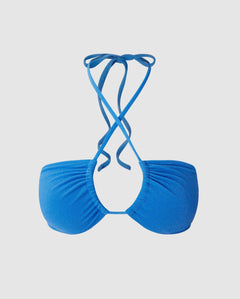 Strappy Bandeau Bikini Top Sky Blue