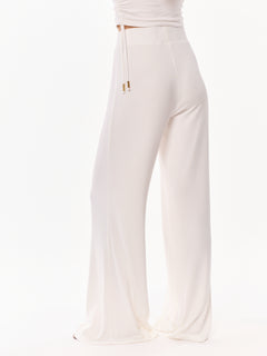 Ivy High Waist Viscose Pants Ecru