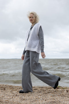 Bene Merino Wide Pants Light Grey