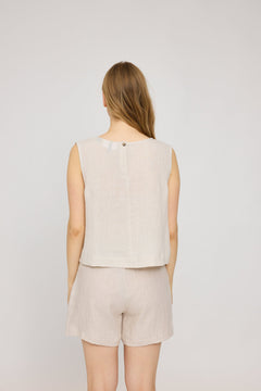 Sleeveless Linen Top