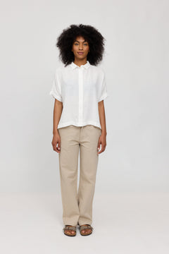 Women's Short Sleeve Linen Shirt