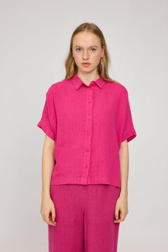 Women's Short Sleeve Linen Shirt