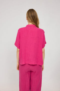 Women's Short Sleeve Linen Shirt