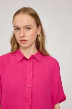 Women's Short Sleeve Linen Shirt