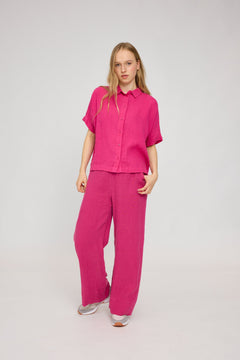 Women's Short Sleeve Linen Shirt