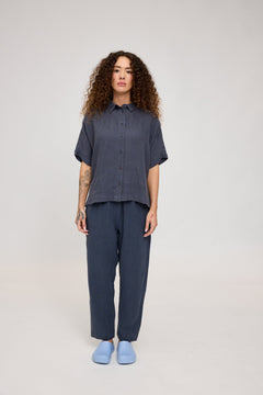 Women's Short Sleeve Linen Shirt
