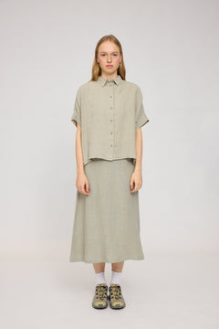 Women's Short Sleeve Linen Shirt