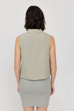 Sleeveless Linen Blouse