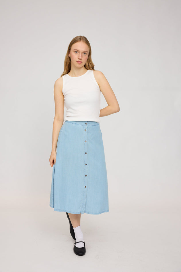 Denim Midi Skirt