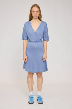 Faux-Wrap Jersey Dress