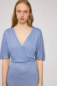 Faux-Wrap Jersey Dress