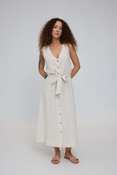 Sleeveless Linen Maxi Dress