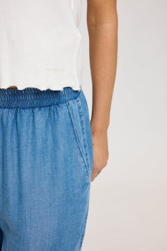 Denim Parachute Pants